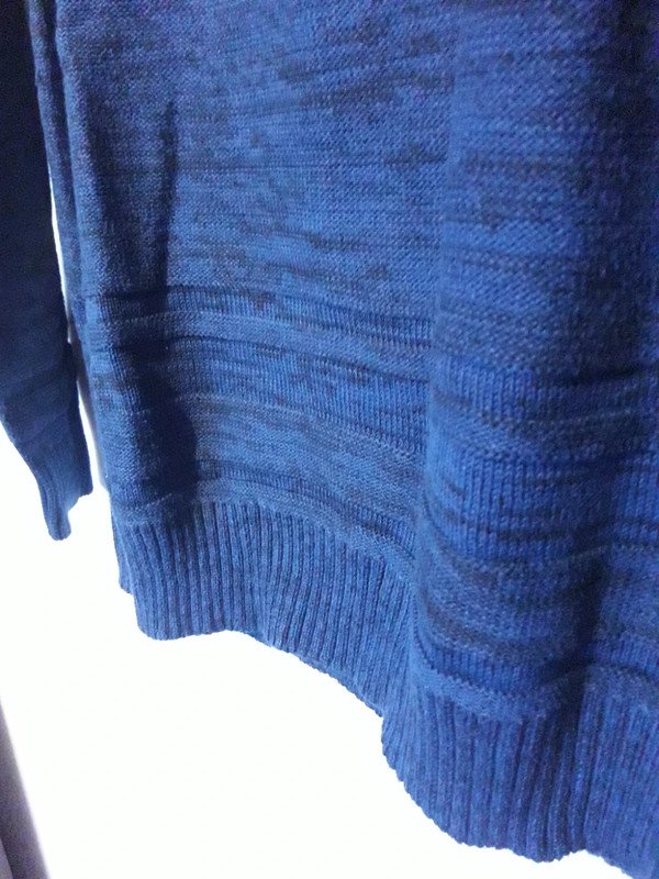 Pullover Blau Schwarz Meliert Strickpullover Dunkelblau 