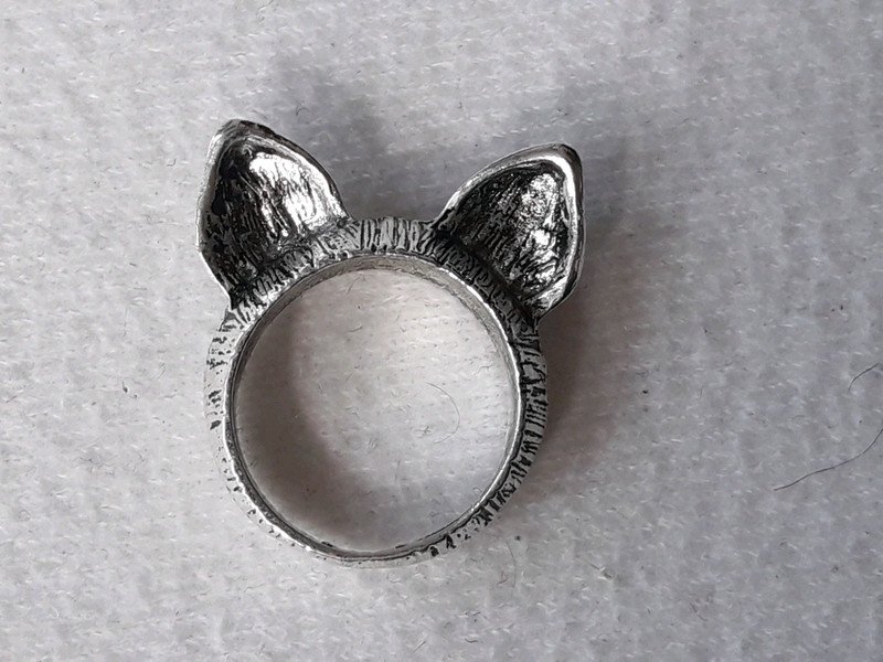 Ring Silber Ohren Tierohren Katzenohren Süß Animal 