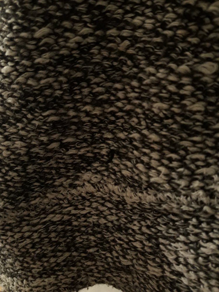 Melierter Pullover Ziernähte Neo Grunge Schwarz Grau Muster Meliert Hochgeschlossen Rundausschnitt Dreiviertelärmel Grautöne