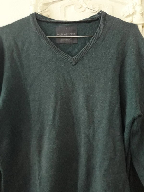 Pullover Dunkelblau Ausschnitt Baumwolle 100% Blau M 