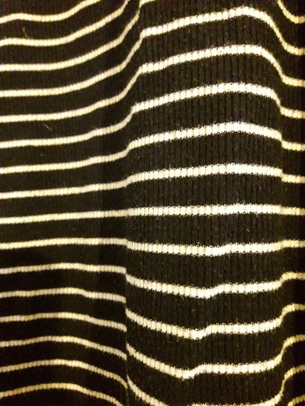 Langarmshirt Schwarzweiß Gestreift Streifen Langarm Feinripp Anliegend Rundhals