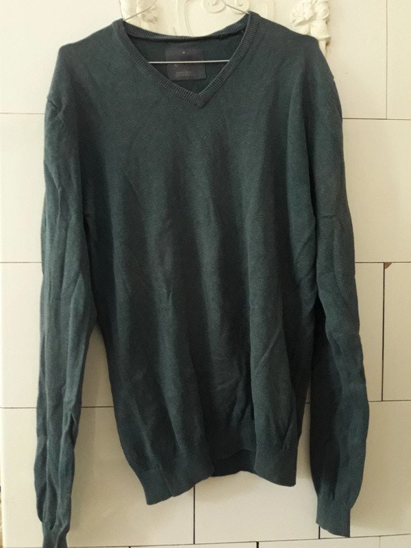 Pullover Dunkelblau Ausschnitt Baumwolle 100% Blau M 