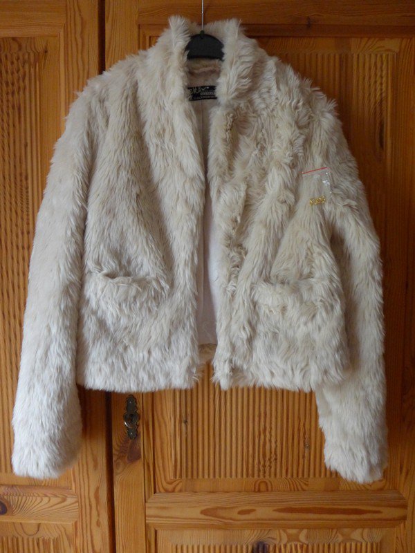 Kuschel Fake Fell Jacke cremeweiß NEU