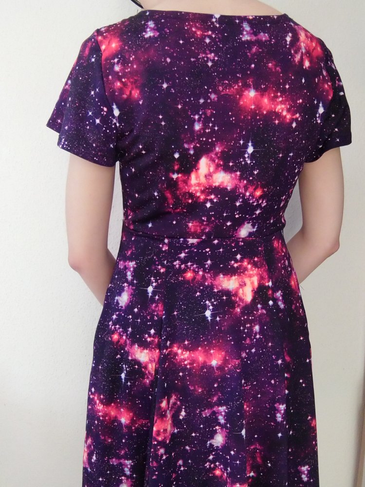 Allover Galaxie Print Kleid mit Taschen