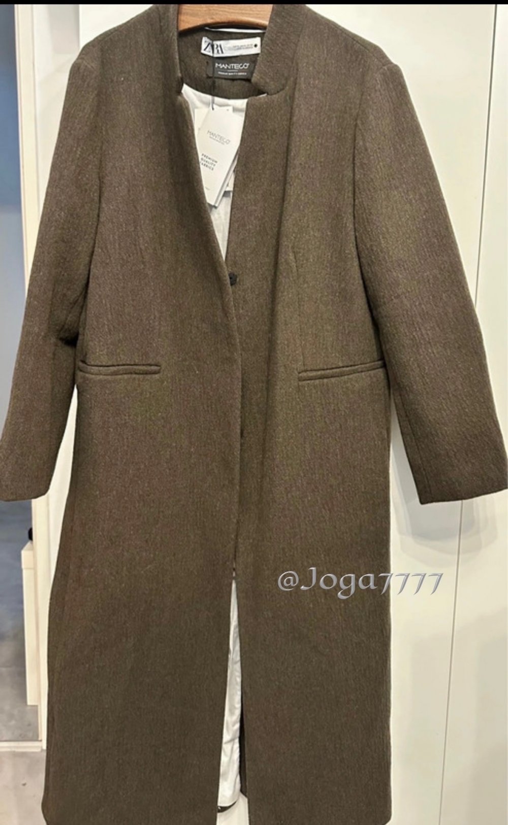 Zara manteco wolle maxi Mantel XL 42 neu Khaki