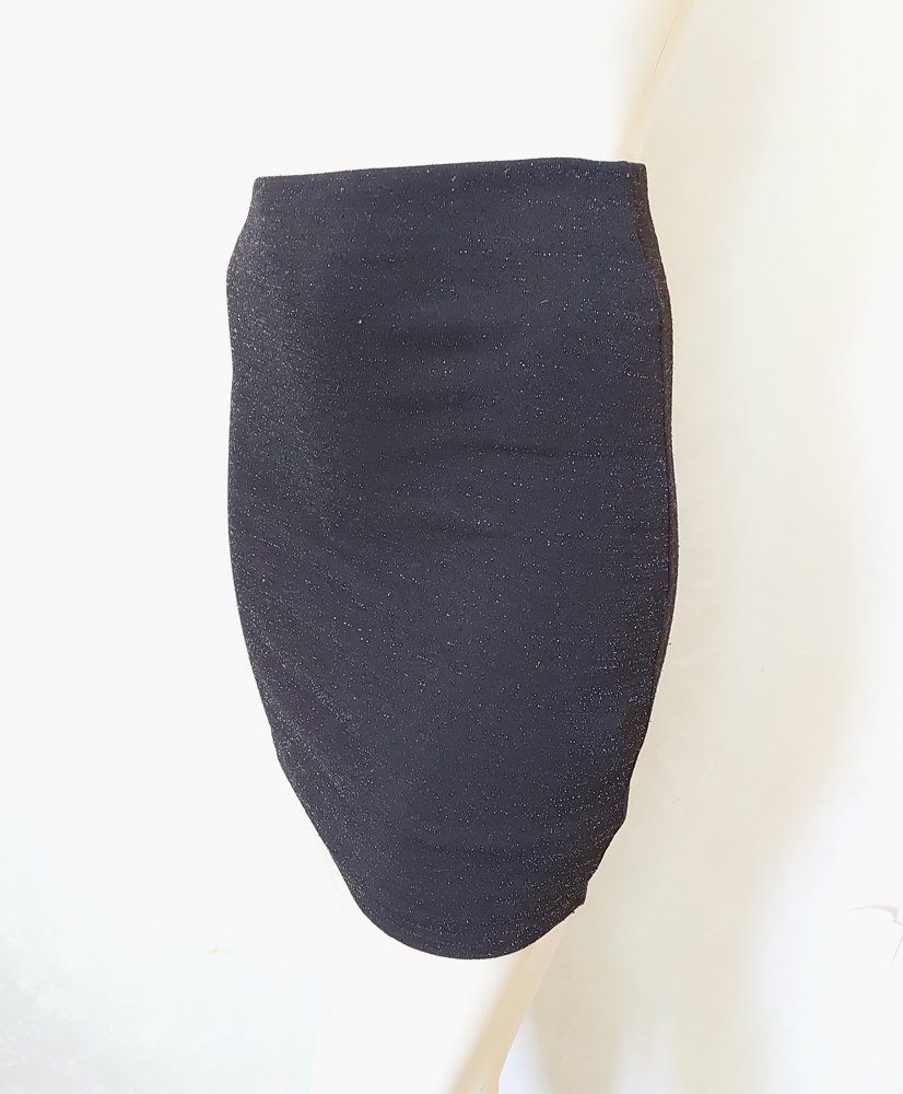 Eleganter Stretch Minirock ~ Glitzer ~ S ~ schwarz ~ elastisch