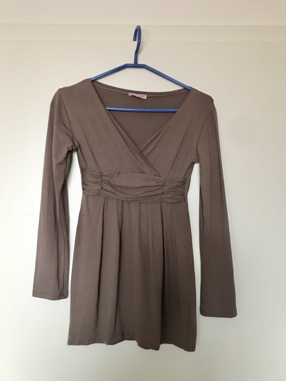 Longshirt mit V-Ausschnitt und Raffung 