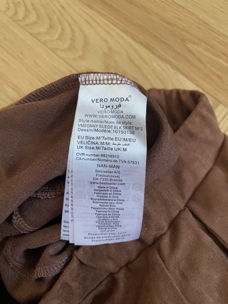 Brauner Midirock aus Wildleder von Vero Moda, Gr. M