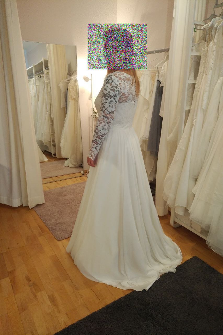 Brautkleid Hochzeitskleid mit Spitze und langen Ärmeln Größe 40