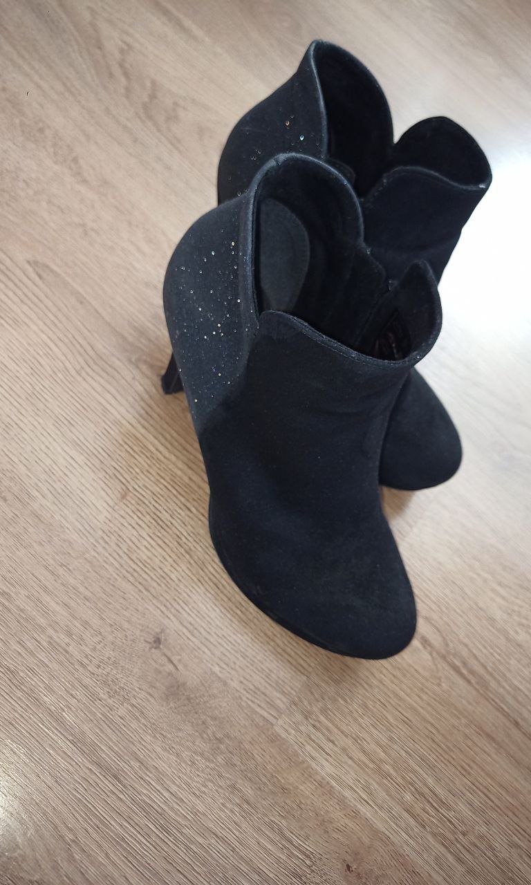 Stiefeletten Schwarz, Glitzer 37