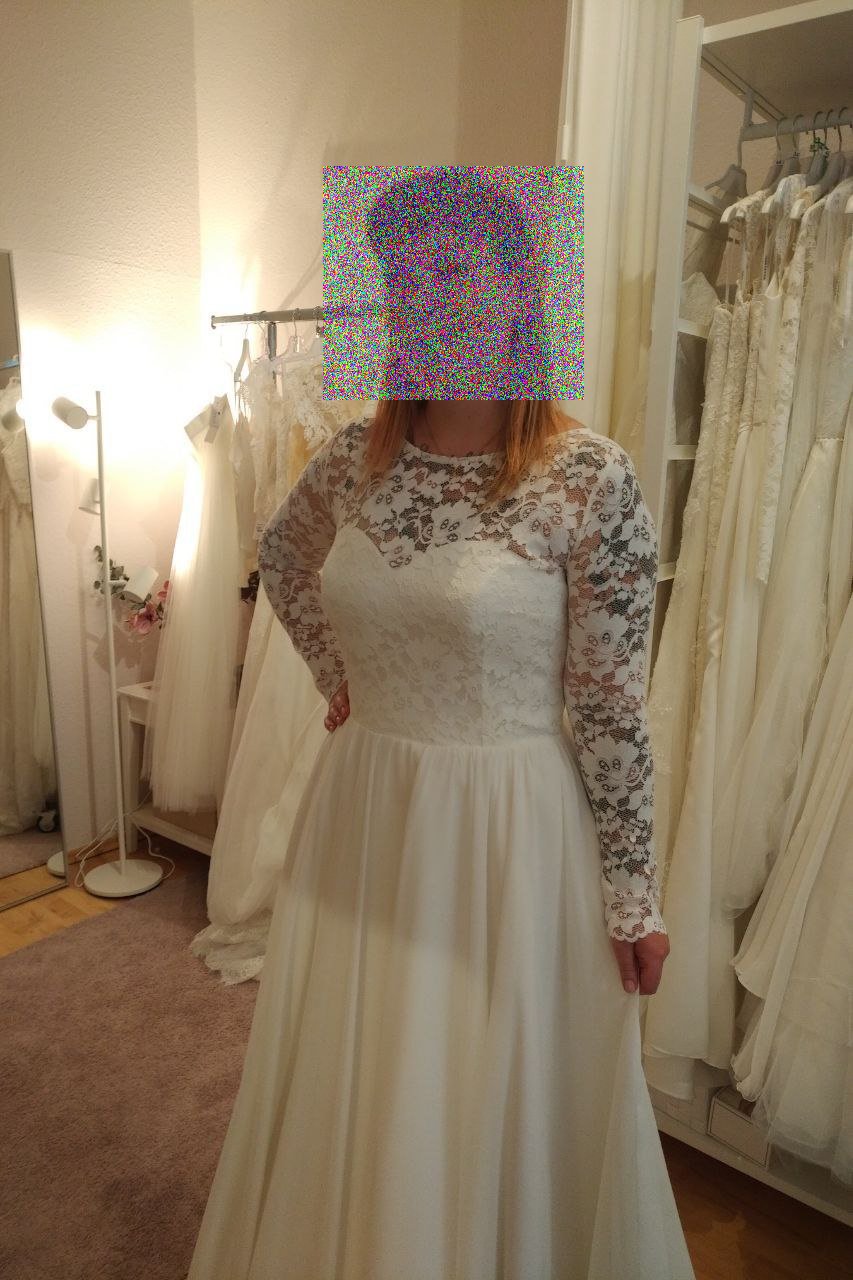 Brautkleid Hochzeitskleid mit Spitze und langen Ärmeln Größe 40