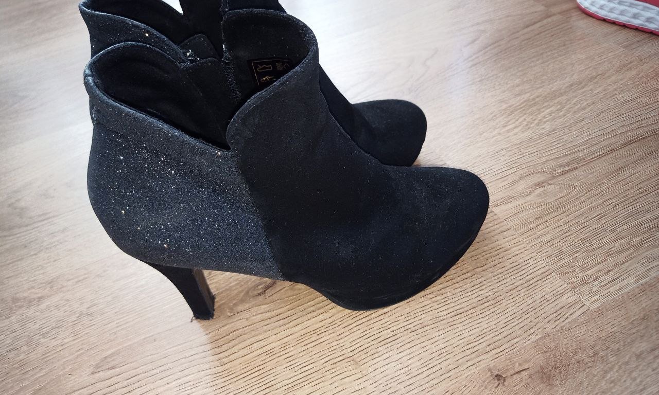 Stiefeletten Schwarz, Glitzer 37