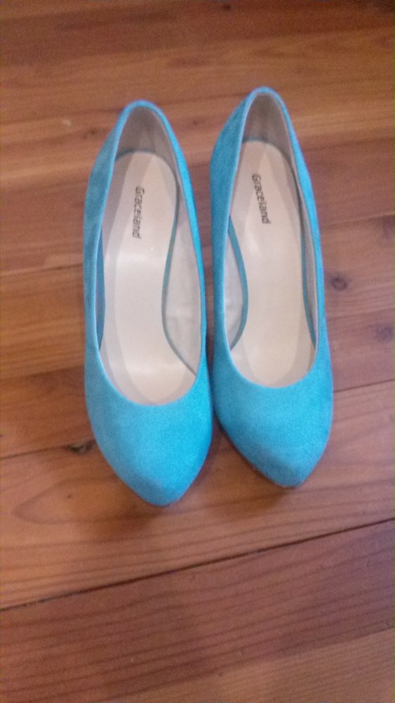 Pumps, Graceland, blau, türkis, 38, schick, hohe Schuhe, Absatz, Pfennigabsatz
