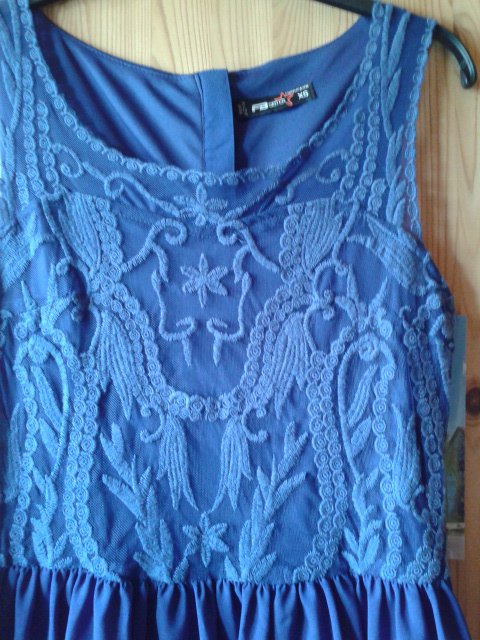 hübsches Kleid in blau, XS, Spitze, edel, Cocktailkleid