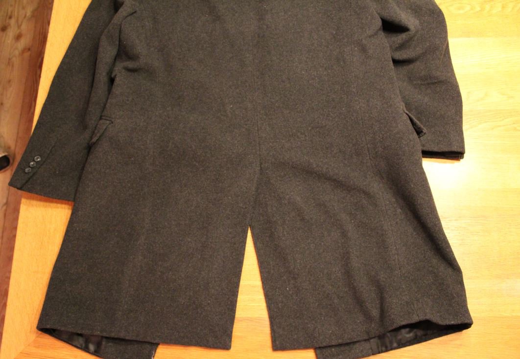 Herren Janker, Mantel, schwarz, grau, meliert, Taschen, Knöpfe, Kaschmir, Wolle, edel, 48