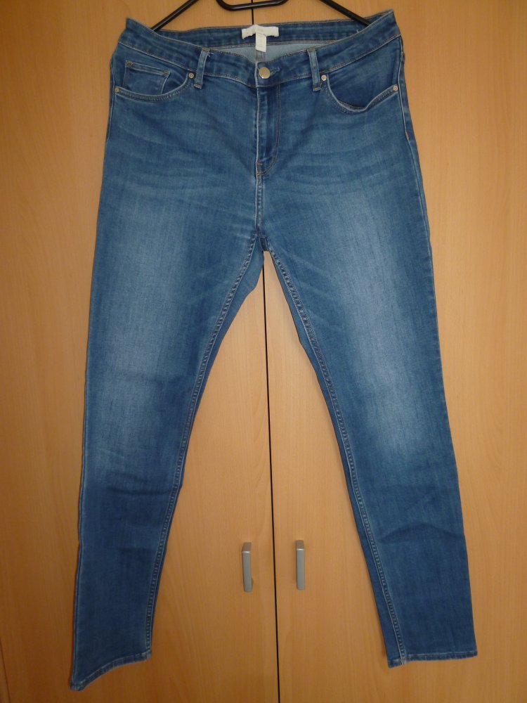 Blaue Jeans, lang, Größe 42, Maße in Beschreibung, H&M