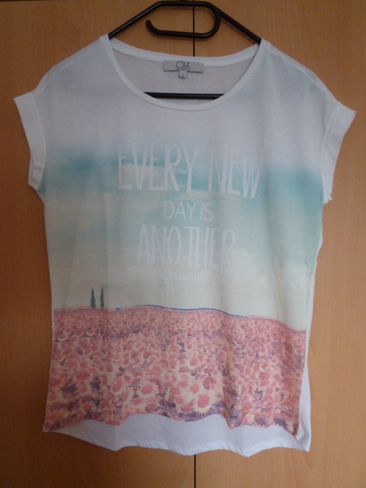 Weißes T-Shirt Every new day is another chance, Größe M