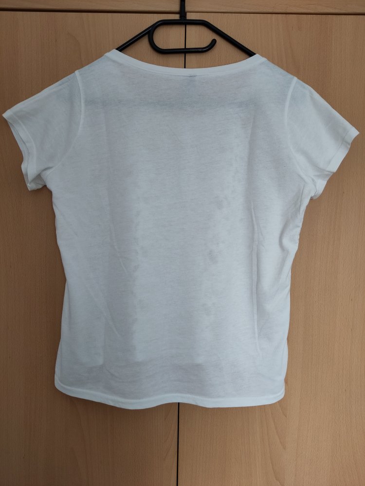 weißes Shirt mit Spitze, Größe L