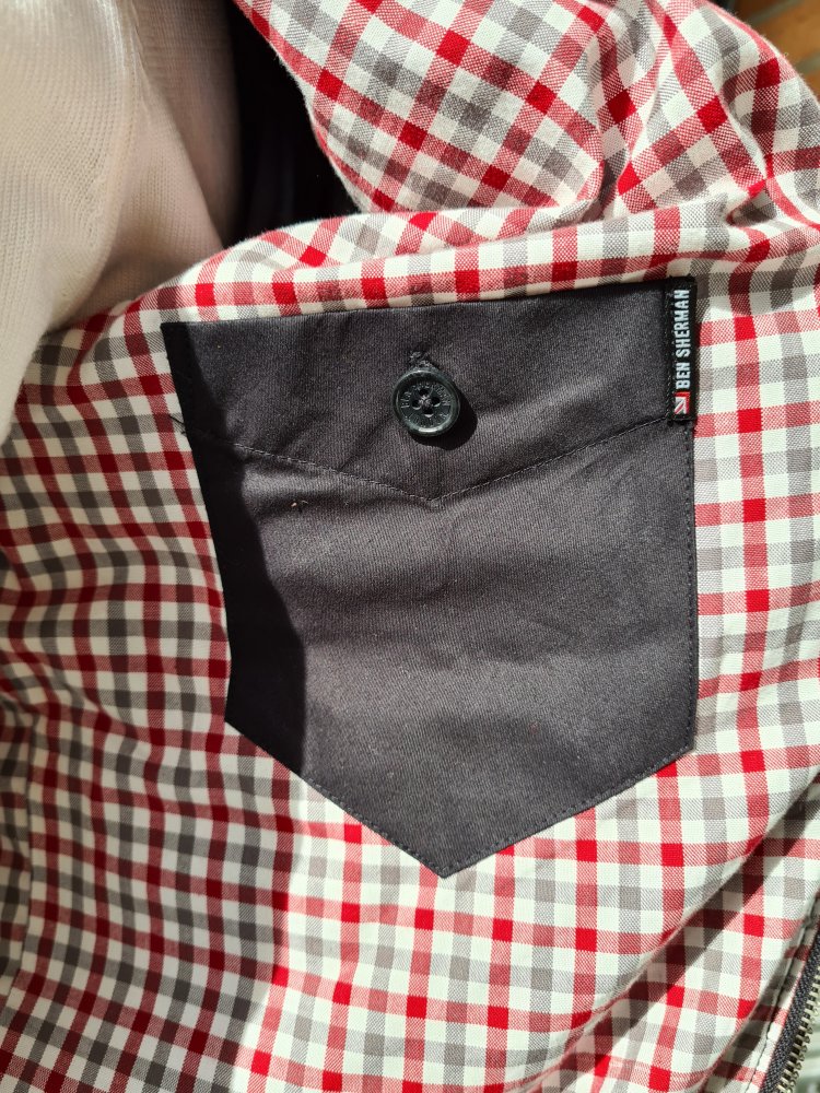Ben Sherman Harrington Jacke, Größe S, schwarz
