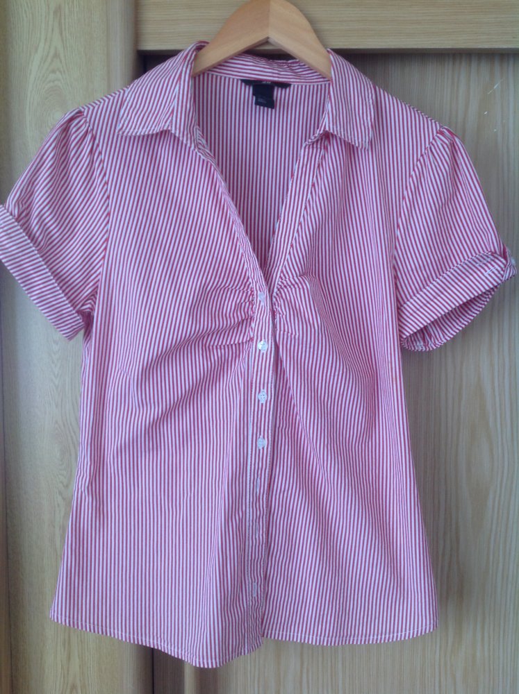 Rote Streifenbluse 40/42