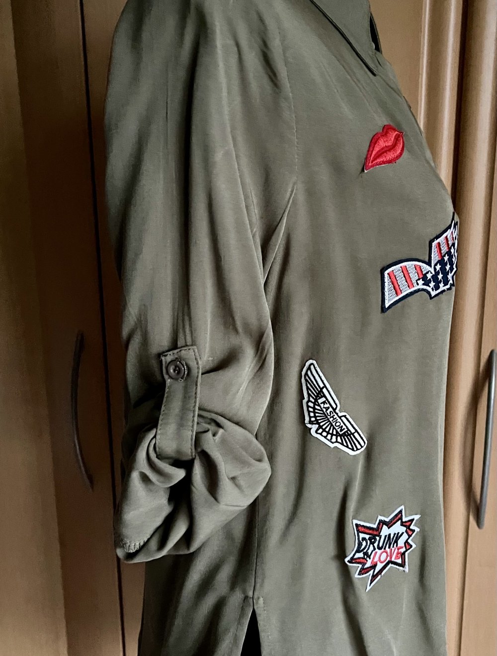 Viskose Bluse Military Gr.S, Neu