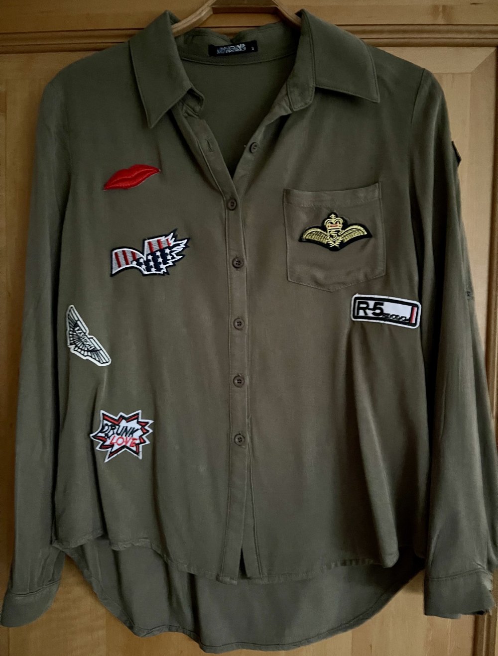 Viskose Bluse Military Gr.S, Neu