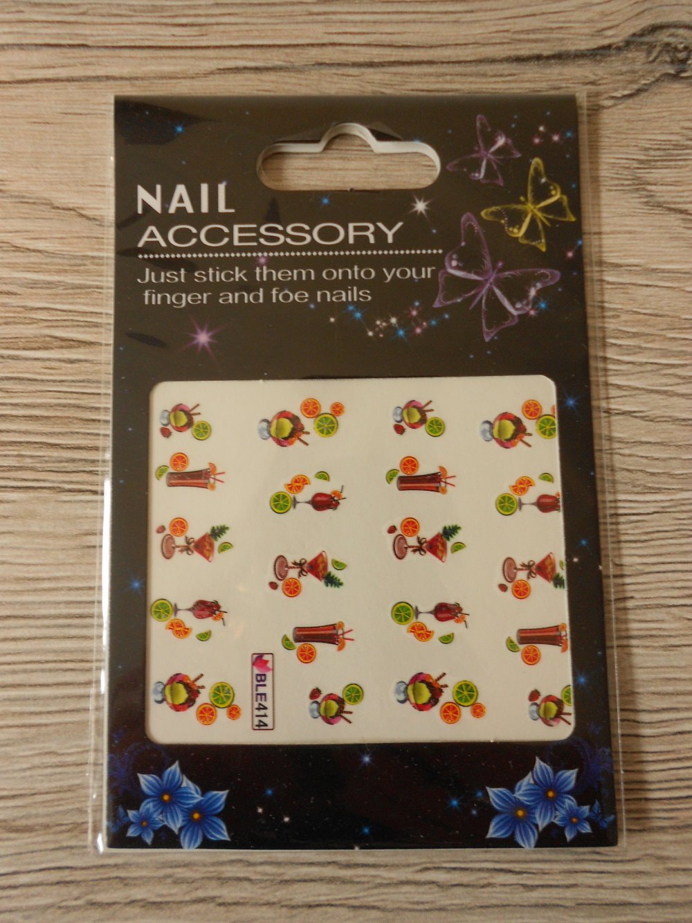 Nagelsticker Water decals Cocktail & Zitrusfrüchte Nail-Art
