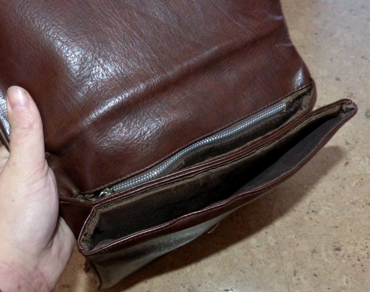 Handtasche, Tasche mit langen Henkeln, braun, Vintage