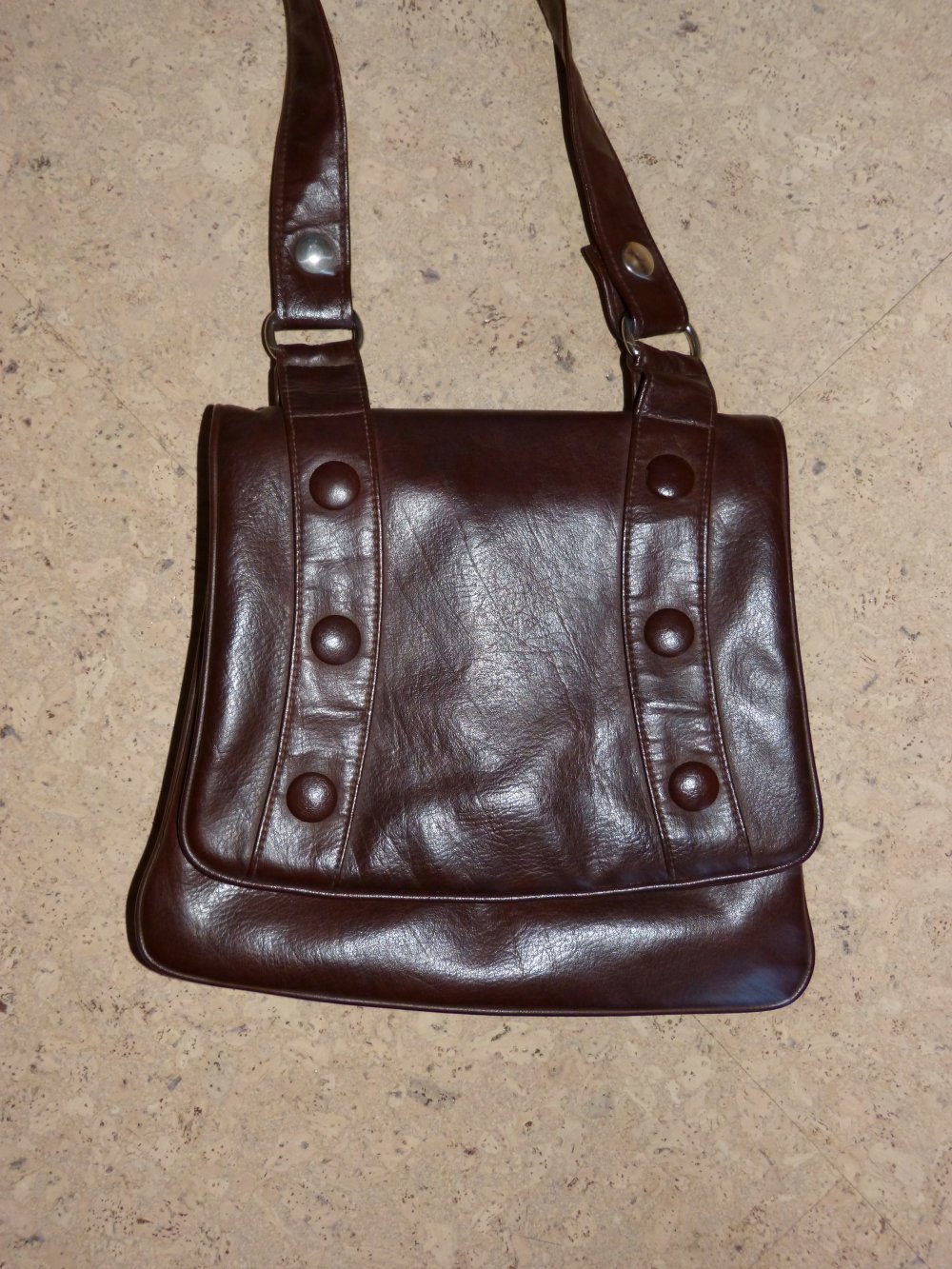 Handtasche, Tasche mit langen Henkeln, braun, Vintage