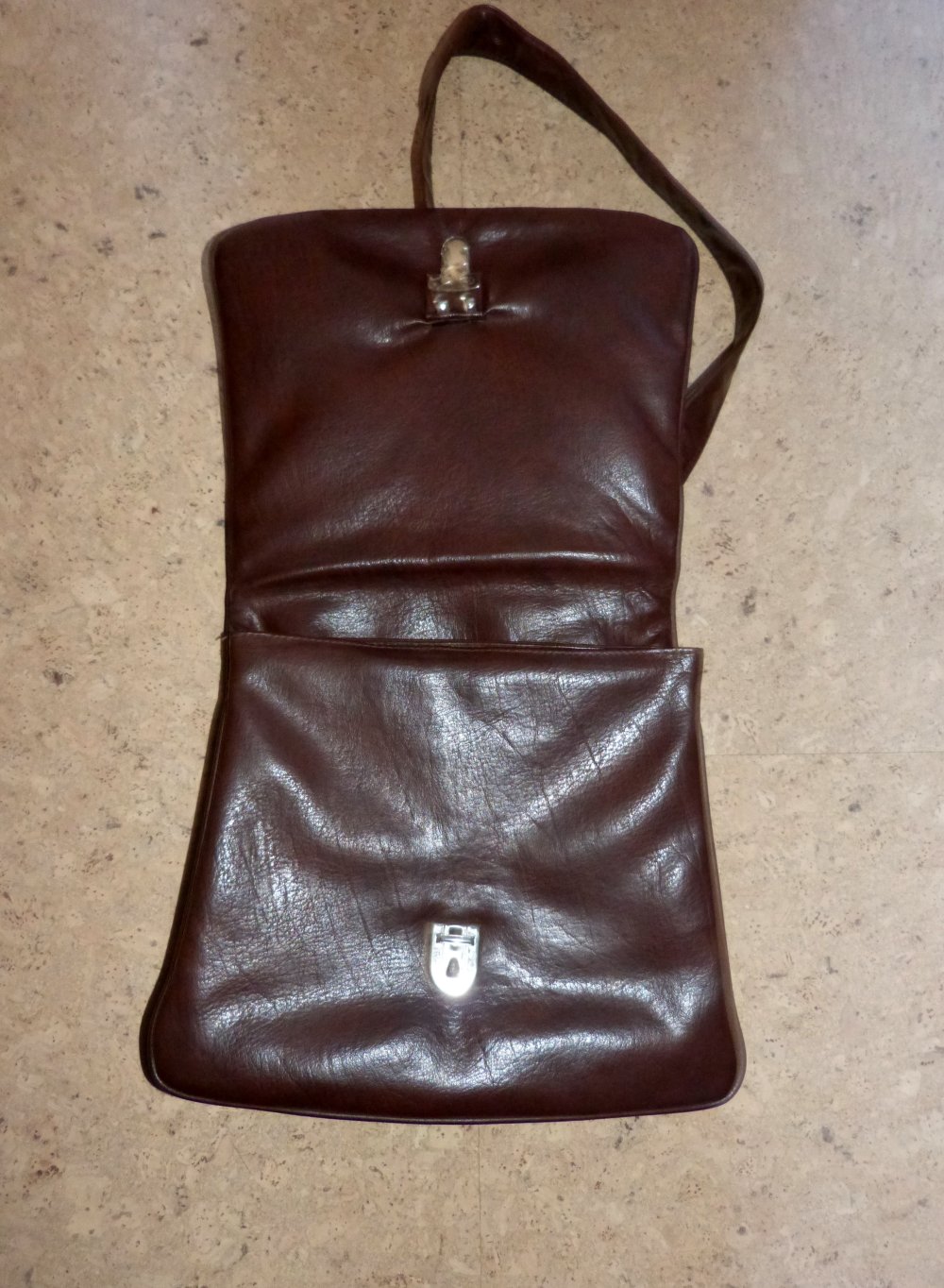 Handtasche, Tasche mit langen Henkeln, braun, Vintage