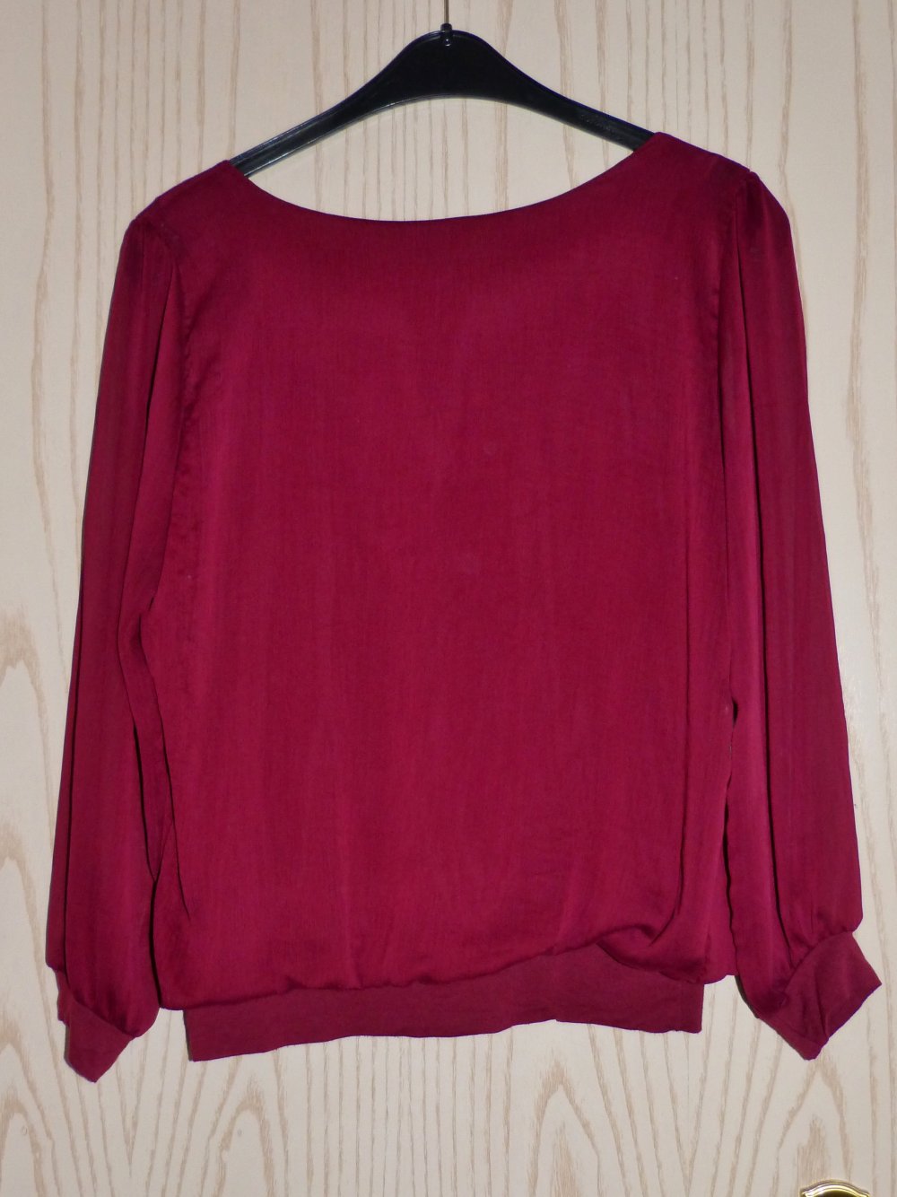 Langarm Bluse, Blusenshirt, dunkelrot Gr. 40/42