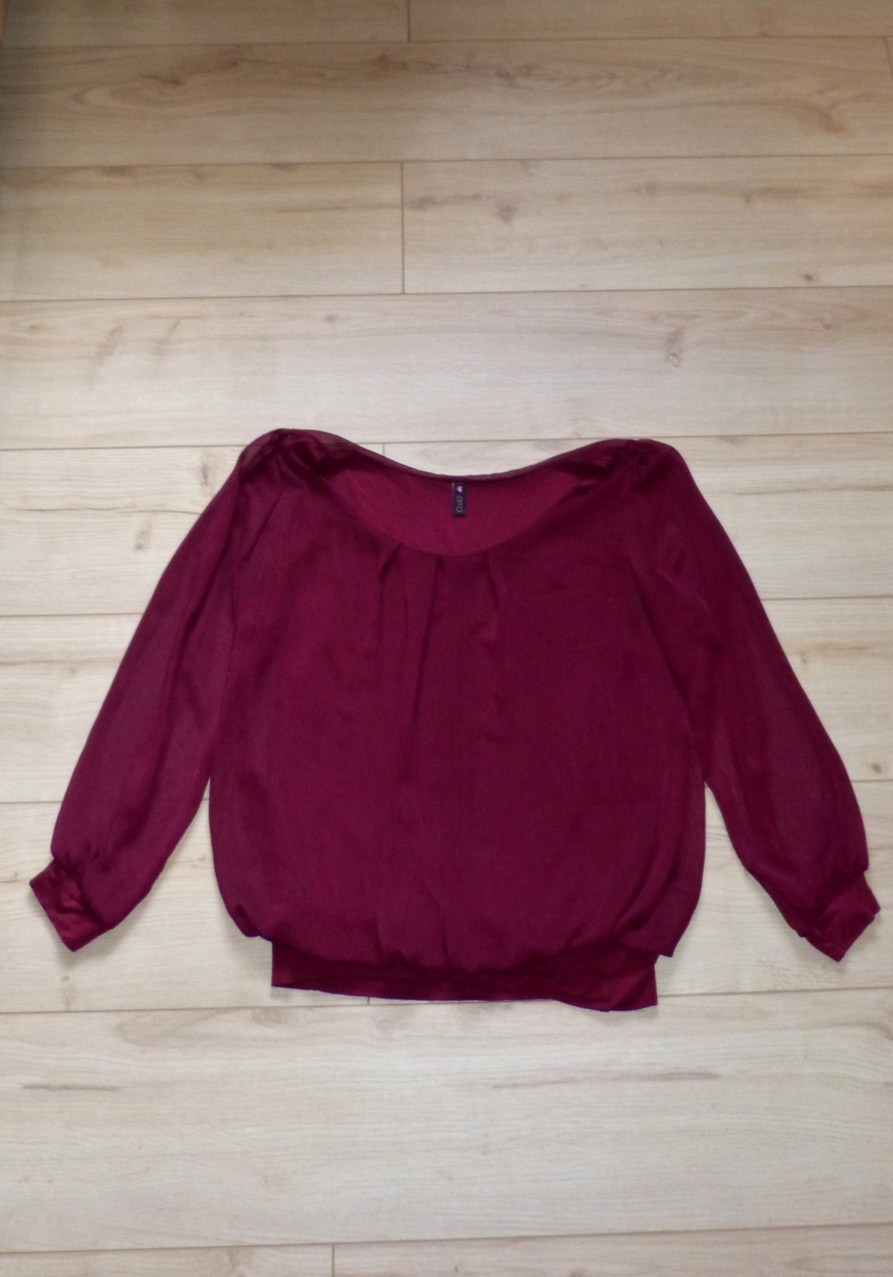 Langarm Bluse, Blusenshirt, dunkelrot Gr. 40/42