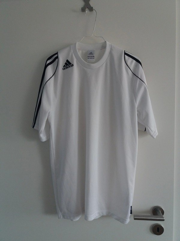 Adidas Shirt weiß mit schwarz Sportshirt Trikot