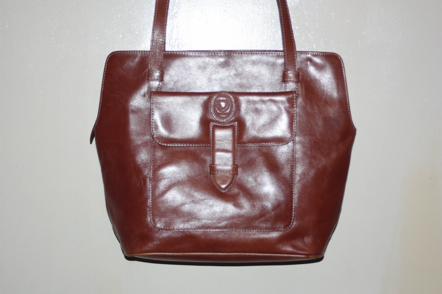 Handtasche, Henkeltasche, Umhängetasche, Echtleder, Disser braun
