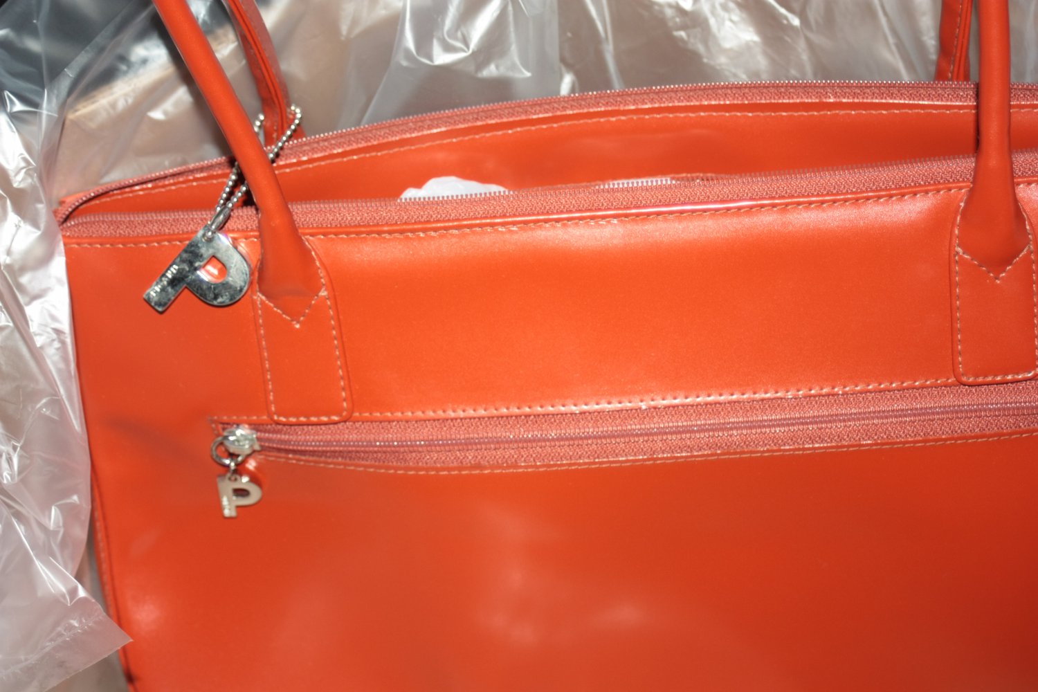 Unbenutzte Orange-Rote Picard Handtasche, Leder
