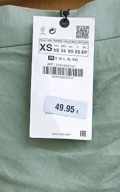INSTA BLOGGER 50€ Zara beliebte seltene Limited Drapierter High Waist Viskose Rock mint grün Raffung Volant gerafft asymmetrisch 34 XS NEU mit ETIKET