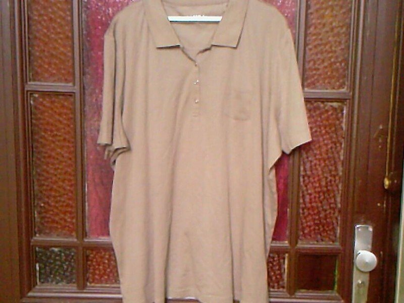 T-Shirt Shirt Kragen khaki Gr.XXL