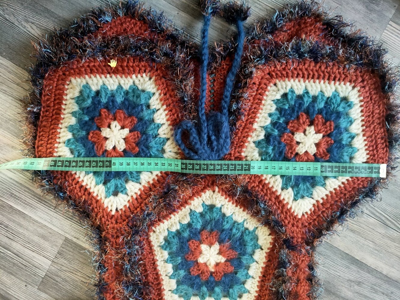 Weste Hippie Unikat Wolle Mohair M/L bunt neu 