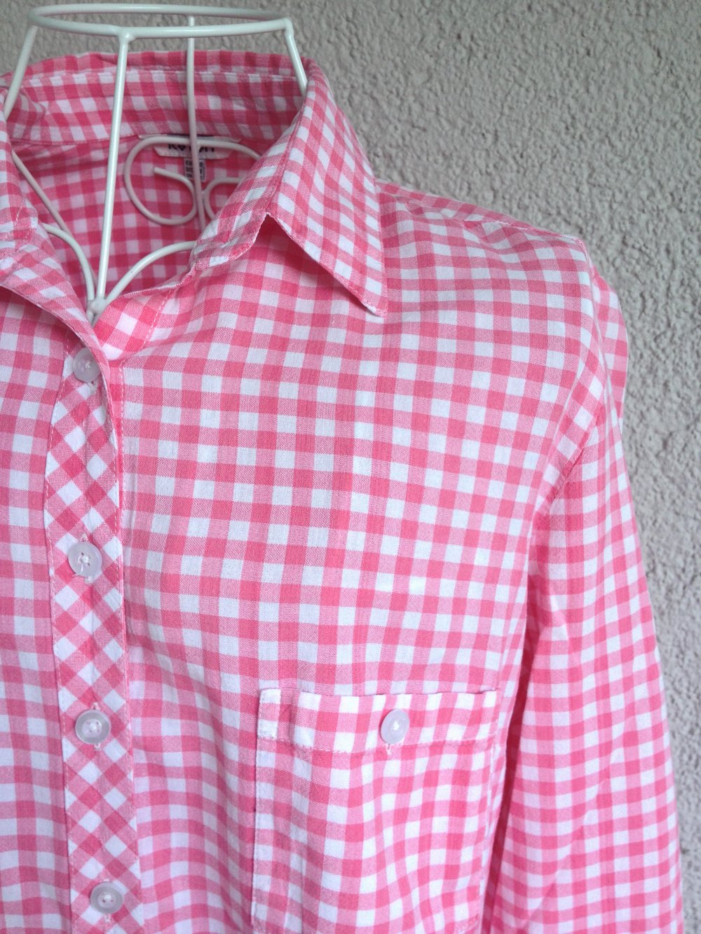 Süße Bluse mit langen Ärmeln und Karomuster von Koton