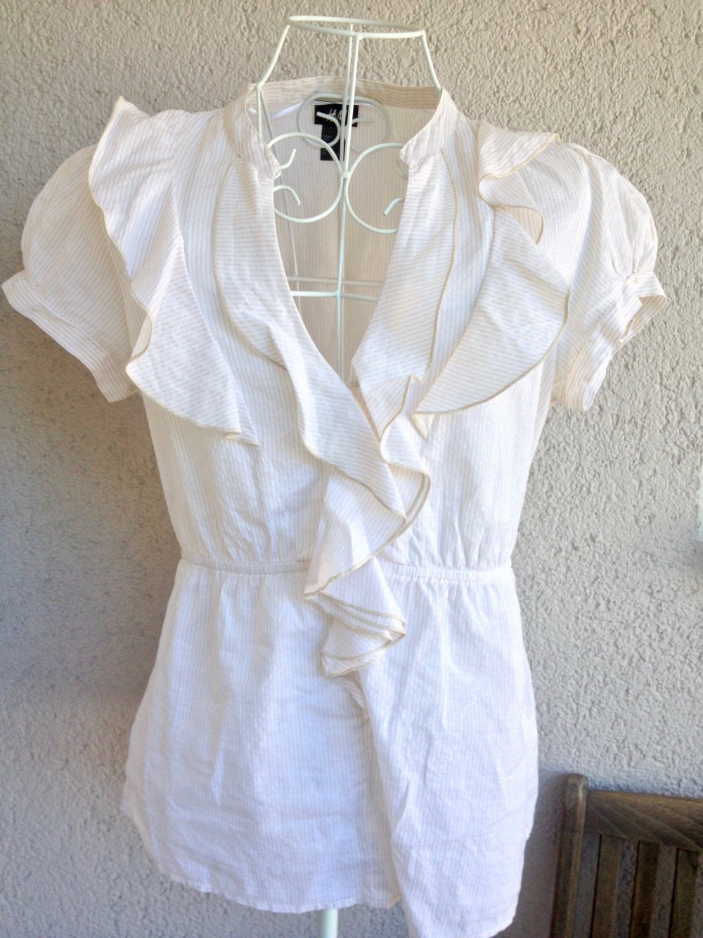 Wunderschönes Shirt mit Rüschen und Streifenmuster von H&M 