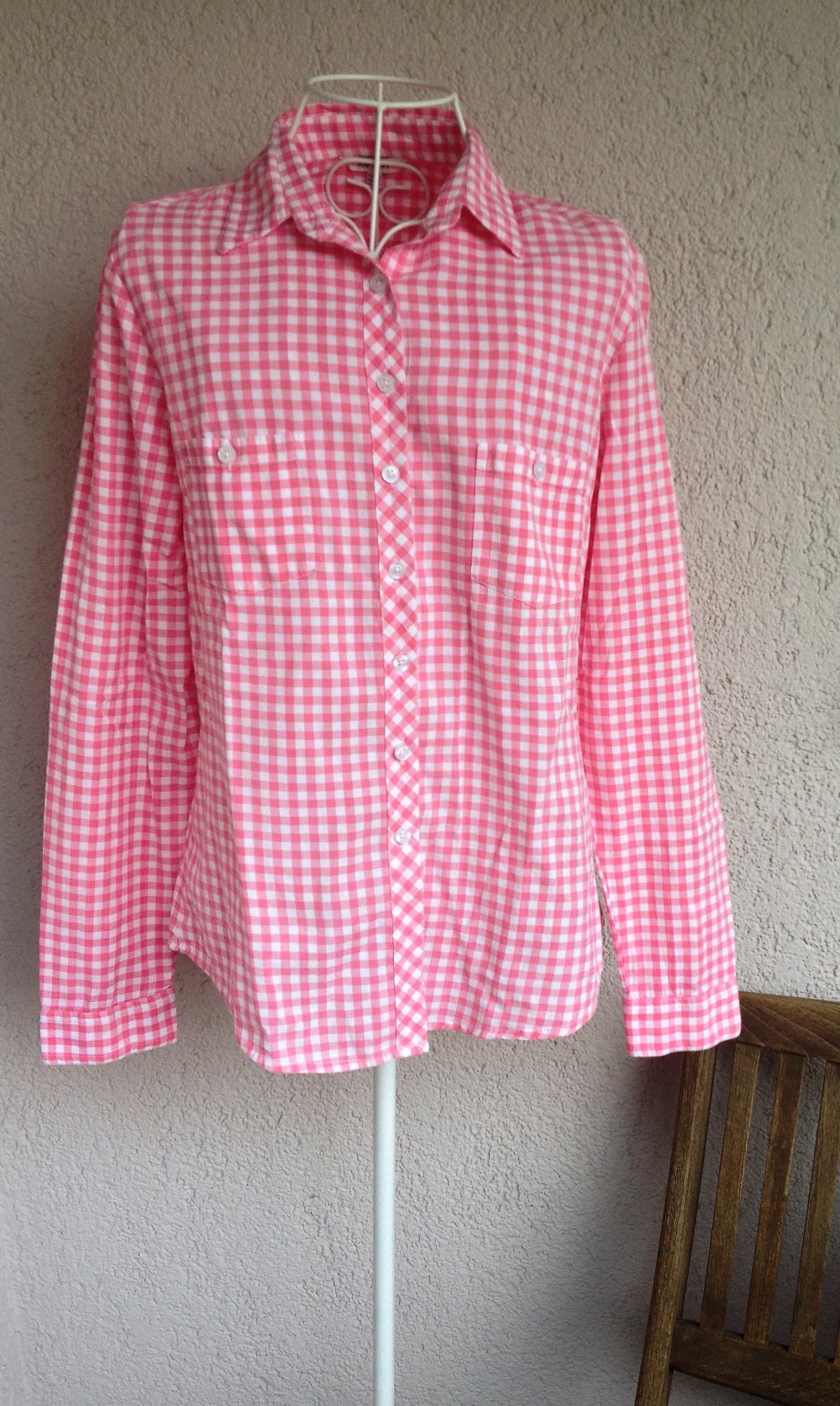 Süße Bluse mit langen Ärmeln und Karomuster von Koton
