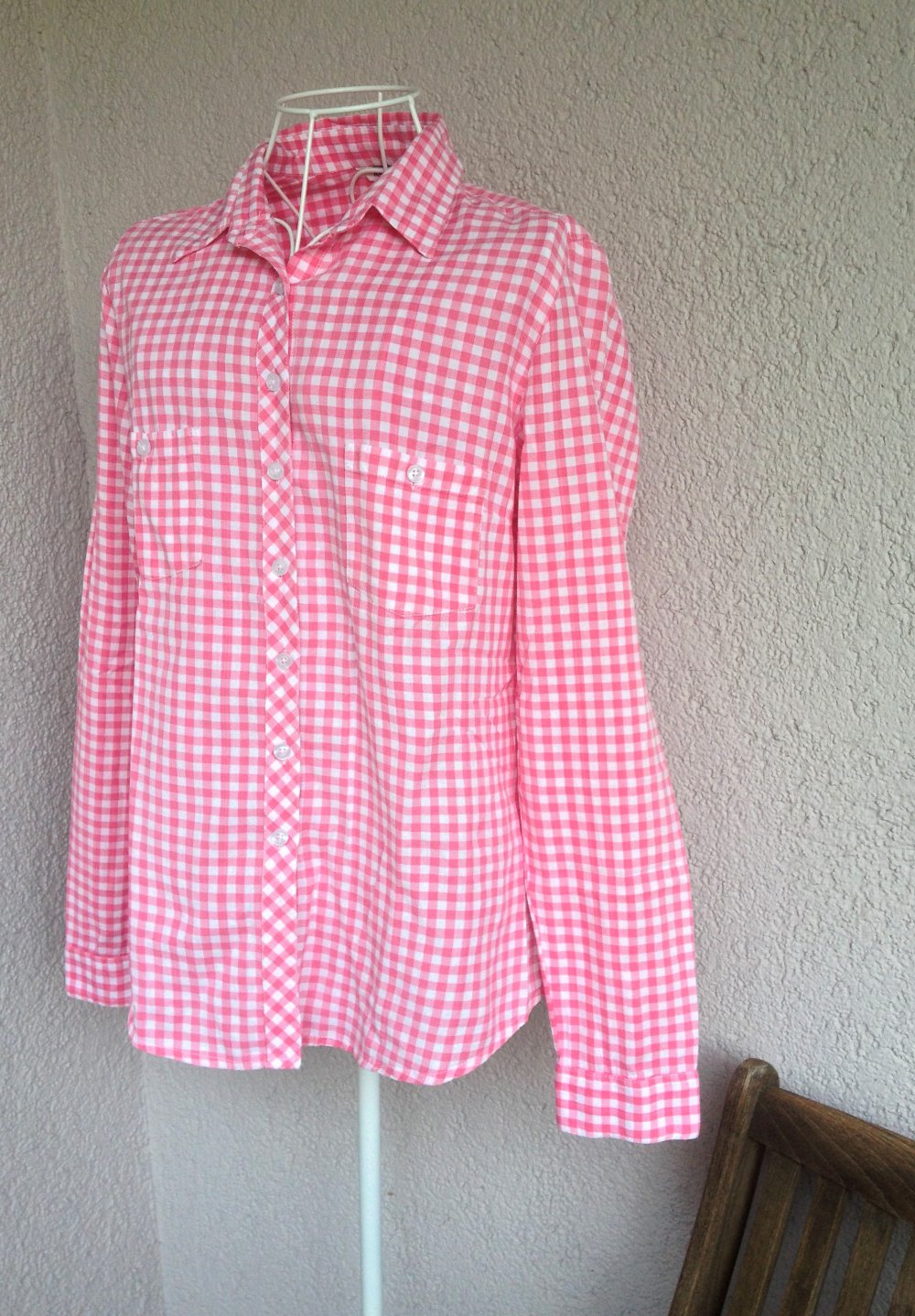 Süße Bluse mit langen Ärmeln und Karomuster von Koton