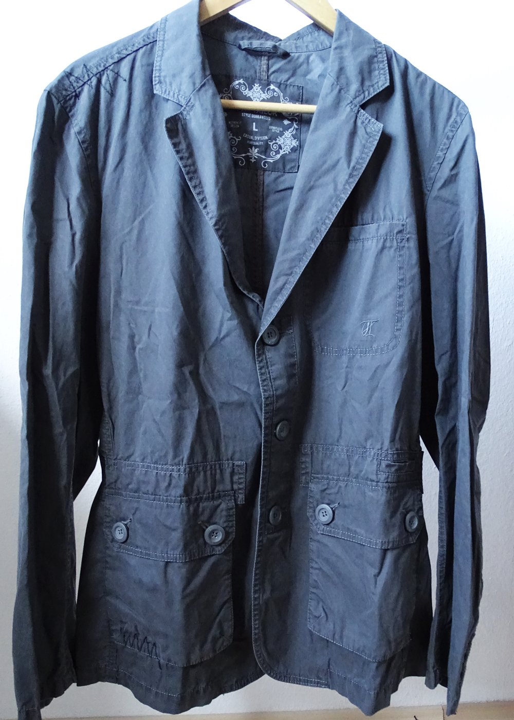 Herren Blazer lang grau L