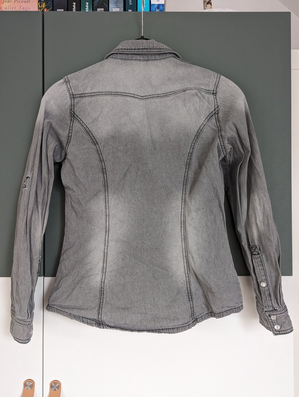 Jeanshemd grau Stone Washed 