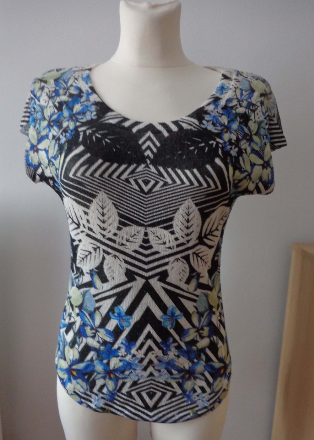 gemustertes Feinstrick-Shirt
