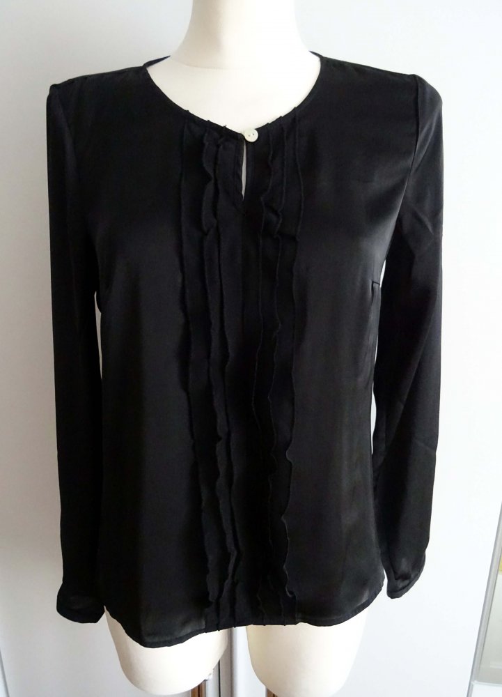 schwarze Satinbluse -NEU-
