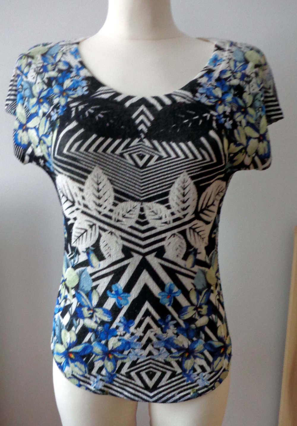 gemustertes Feinstrick-Shirt