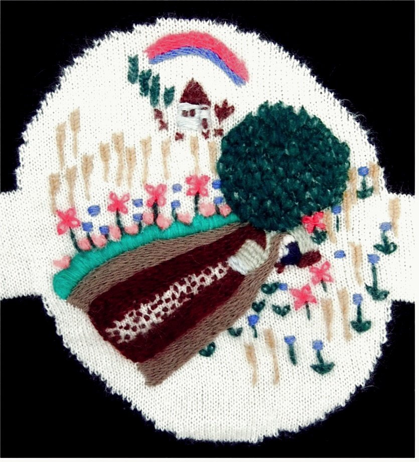 Pullover von Vision ( C&A) - schwarz mit Motiv - Größe 44/46 