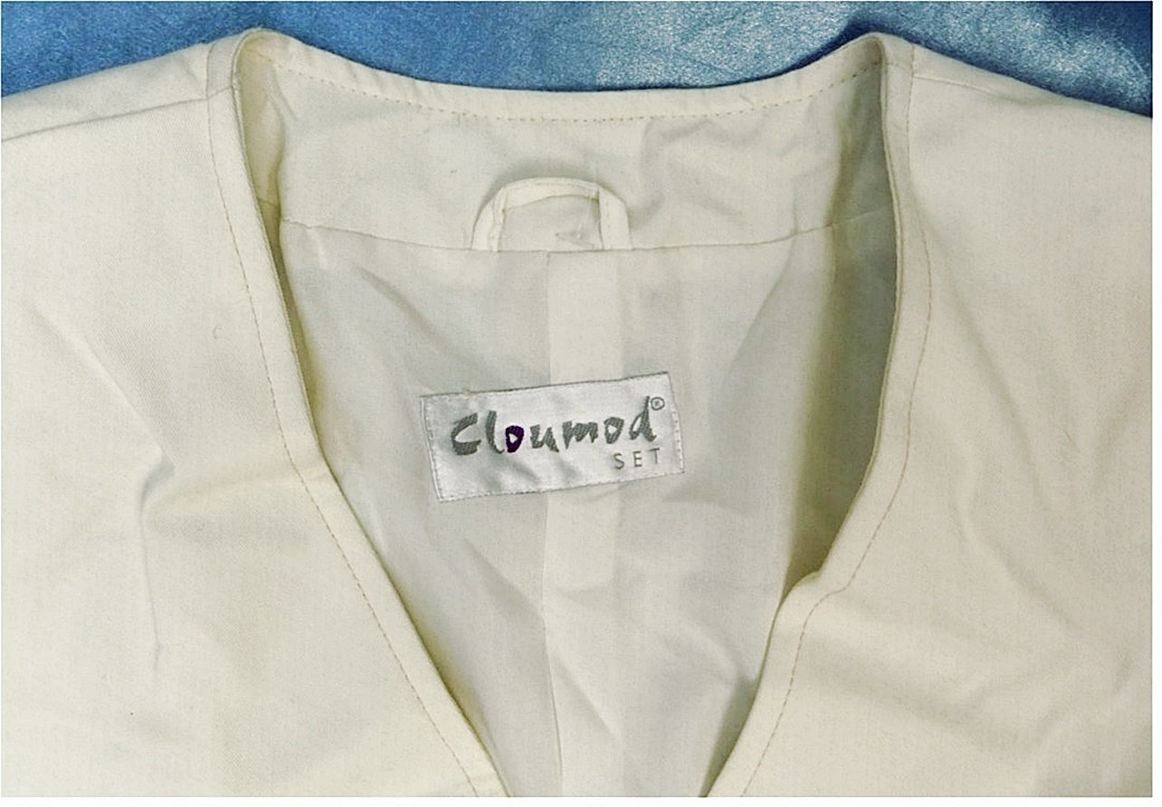 Cloumod Damen Jacke - Größe 40 - oben gelblichweiß , unten schwarz