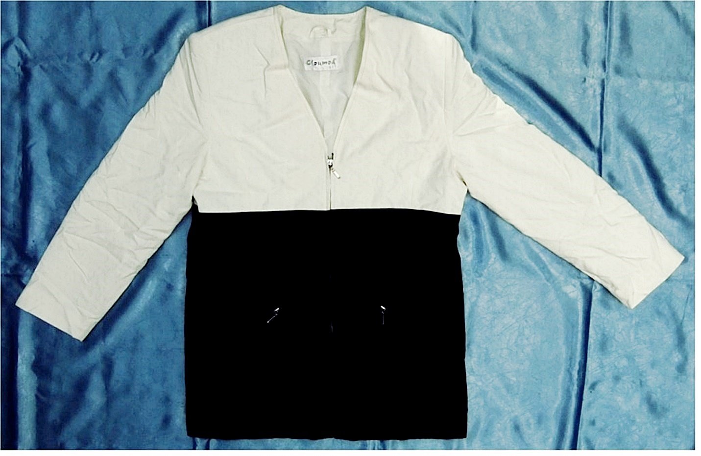 Cloumod Damen Jacke - Größe 40 - oben gelblichweiß , unten schwarz